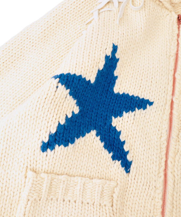 【kotohayokozawa】LACE-UP LOWGAGE COWICHAN SWEATER 詳細画像 7