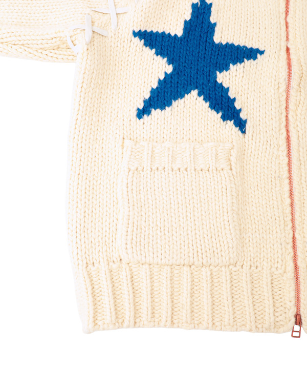 【kotohayokozawa】LACE-UP LOWGAGE COWICHAN SWEATER 詳細画像 8
