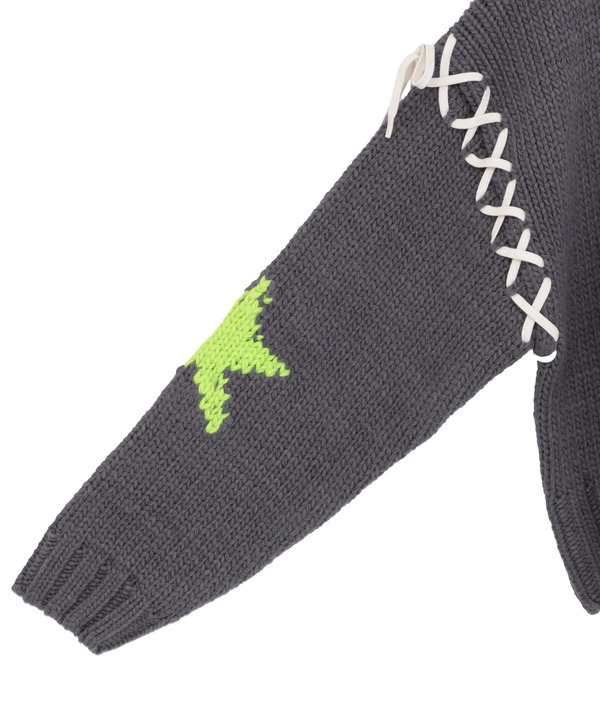 【kotohayokozawa】LACE-UP LOWGAGE KNIT PULLOVER 詳細画像 5