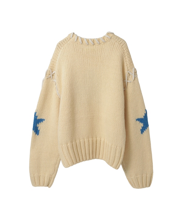 【kotohayokozawa】LACE-UP LOWGAGE KNIT PULLOVER 詳細画像 7