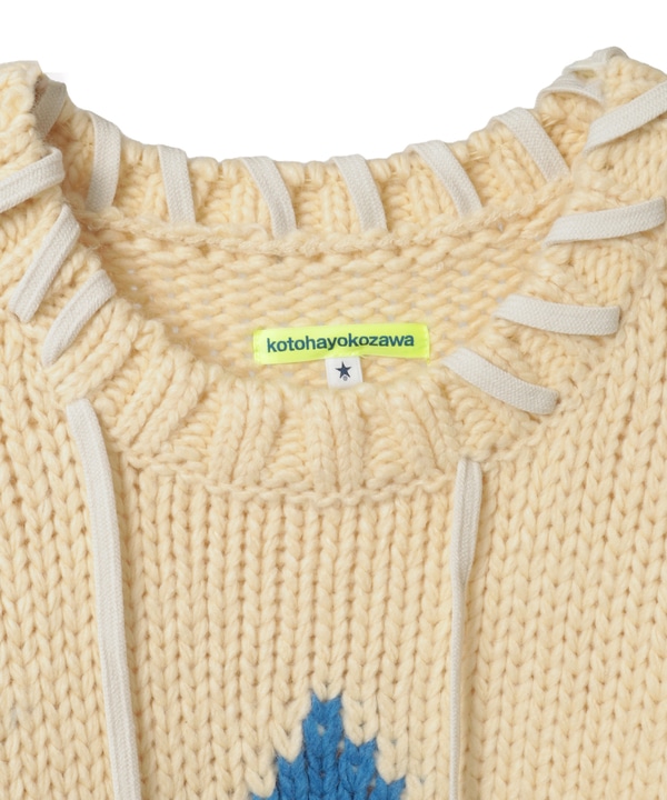 【kotohayokozawa】LACE-UP LOWGAGE KNIT PULLOVER 詳細画像 8
