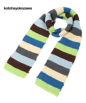 【kotohayokozawa】MULTI BORDER KNIT MUFFLER