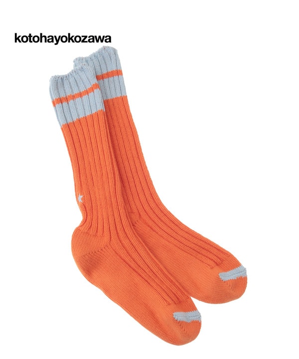 【kotohayokozawa】LOWGAUGE BI-COLOR SOX 詳細画像 オレンジ 1