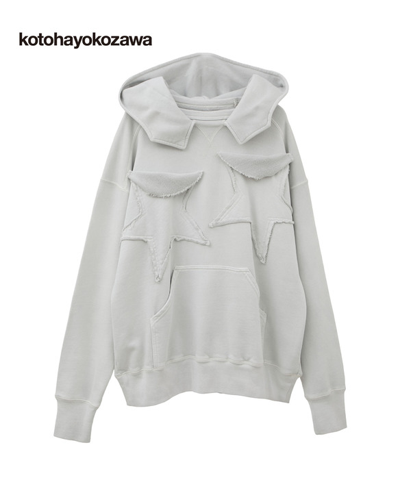 【kotohayokozawa】STAR★ PATCH HOODIE (SET UP) 詳細画像 グレー 1