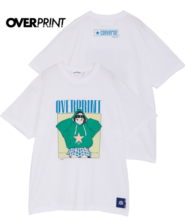 【over print】HOODIE GIRL TEE (古塔つみ) 詳細画像 ホワイト 1