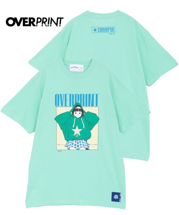 【over print】HOODIE GIRL TEE (古塔つみ) 詳細画像 グリーン 1