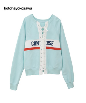 【kotohayokozawa】LACE-UP LOGO PULLOVER