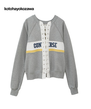 【kotohayokozawa】LACE-UP LOGO PULLOVER