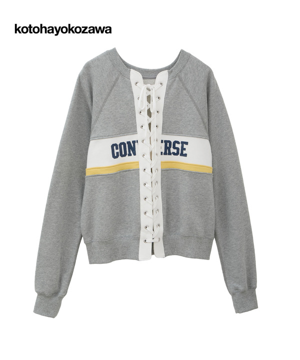 【kotohayokozawa】LACE-UP LOGO PULLOVER 詳細画像 グレー 1