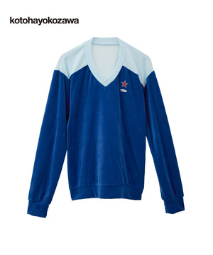 【kotohayokozawa】BI-COLOR VELOR PULLOVER