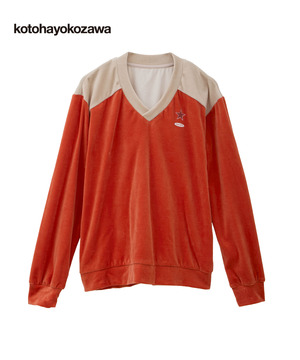 【kotohayokozawa】BI-COLOR VELOR PULLOVER