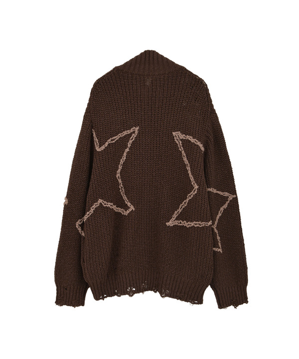 STAR★ EMBROIDERY ZIP-UP KNIT CARDIGAN 詳細画像 12