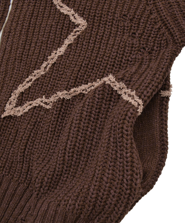 STAR★ EMBROIDERY ZIP-UP KNIT CARDIGAN 詳細画像 16