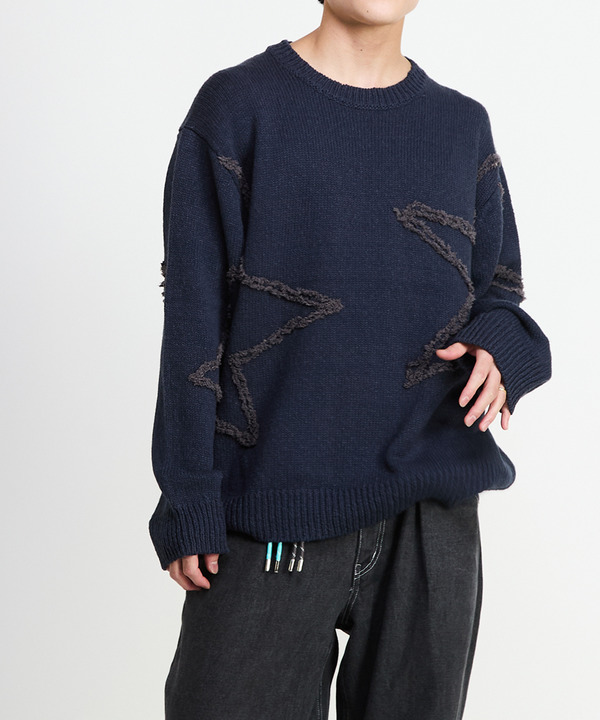 STAR★ EMBROIDERY KNIT PULLOVER 詳細画像 ネイビー 1