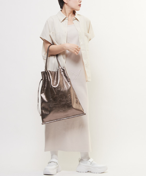 METALLIC GATHERED TOTE BAG 詳細画像 6