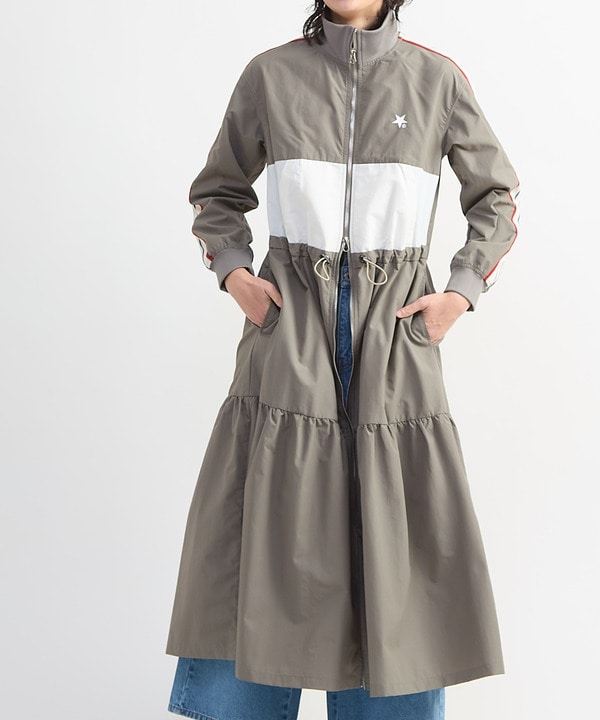 SIDE LINE TRACK TIERED DRESS 詳細画像 グレー 1