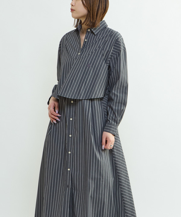 BUSTIER SET FLARE SHIRT DRESS 詳細画像 1