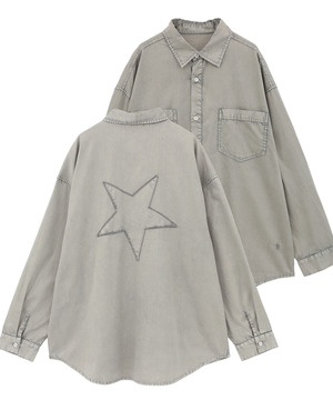ACID WASH STAR★ PATCH SHIRT