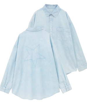 ACID WASH STAR★ PATCH SHIRT