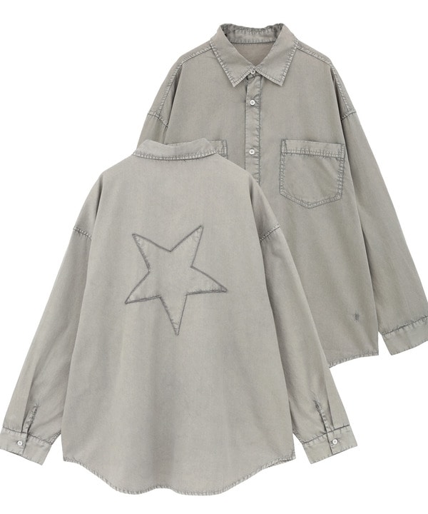ACID WASH STAR★ PATCH SHIRT 詳細画像 グレー 1