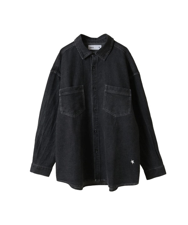 STAR★ PATCH OVERSIZED DENIM SHIRT 詳細画像 10