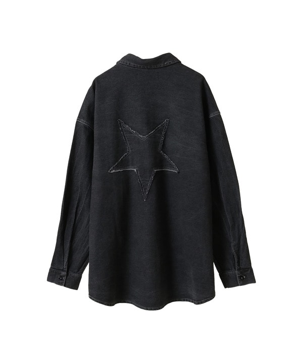 STAR★ PATCH OVERSIZED DENIM SHIRT 詳細画像 11