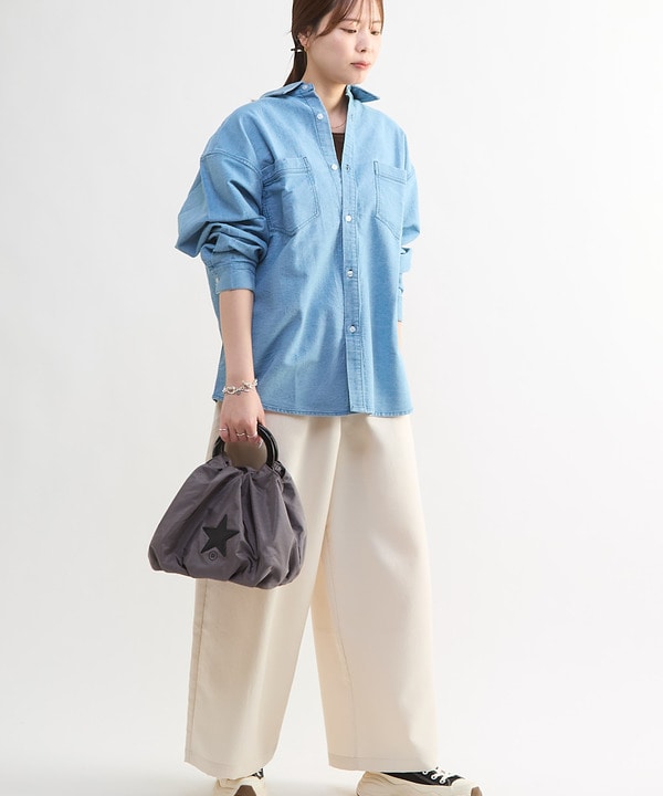 STAR★ PATCH OVERSIZED DENIM SHIRT 詳細画像 5
