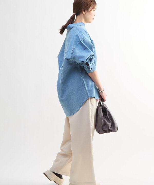STAR★ PATCH OVERSIZED DENIM SHIRT 詳細画像 6