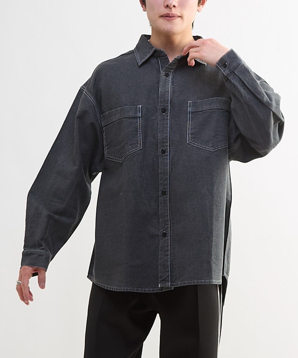 STAR★ PATCH OVERSIZED DENIM SHIRT 詳細画像 8