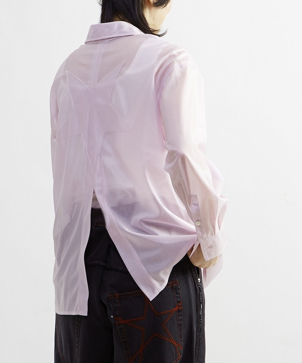STAR★ PATCH GLITTER SHEER SHIRT 詳細画像 1