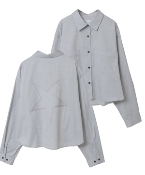 BACK STAR★ OXFORD SHORT SHIRT