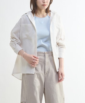 BACK SLIT SATIN SHIRT