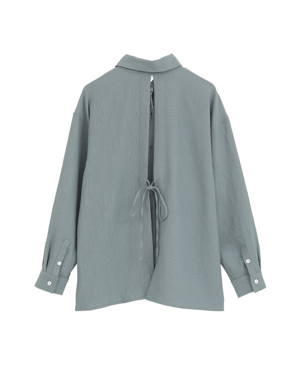 BACK SLIT SATIN SHIRT 詳細画像 11