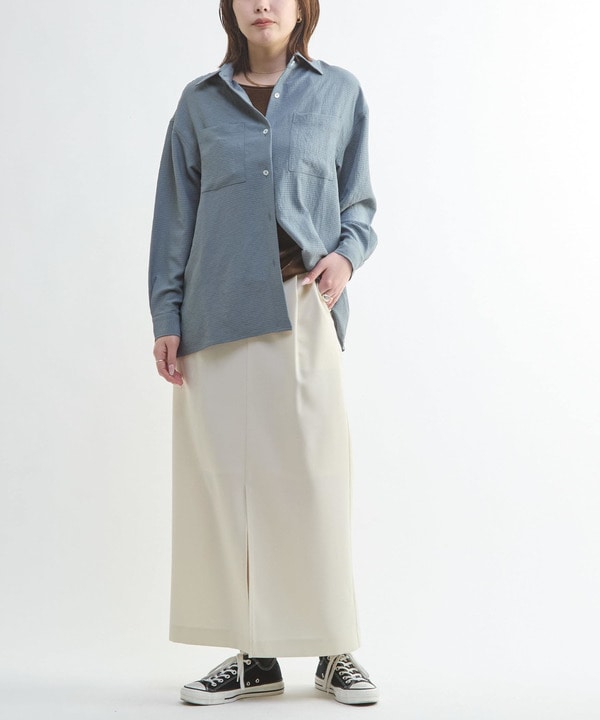 BACK SLIT SATIN SHIRT 詳細画像 5