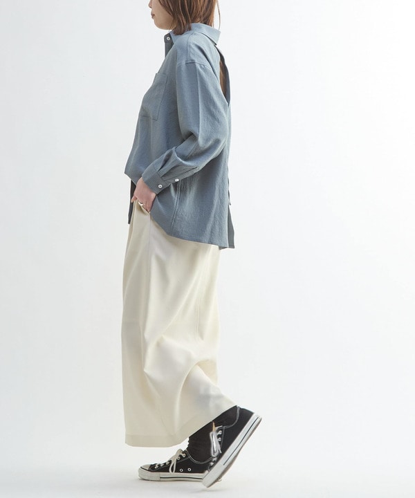 BACK SLIT SATIN SHIRT 詳細画像 6