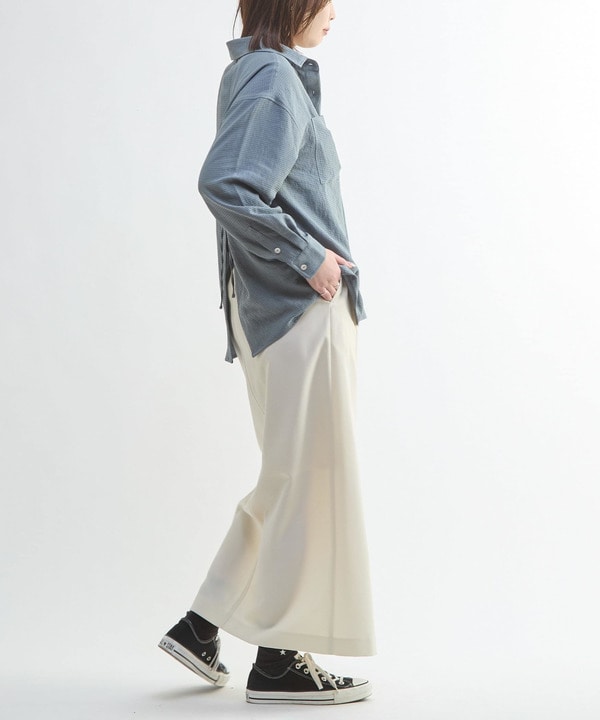 BACK SLIT SATIN SHIRT 詳細画像 8