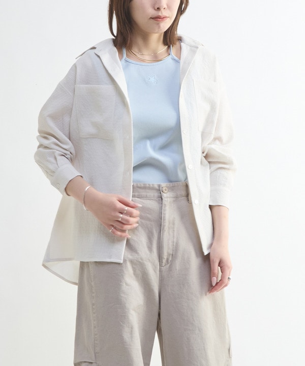 BACK SLIT SATIN SHIRT 詳細画像 ホワイト 1