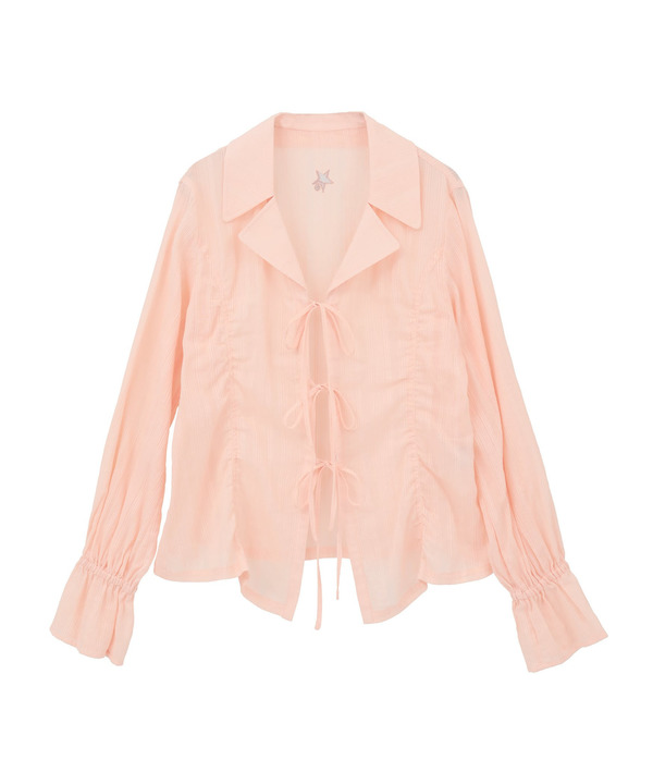 SHEER SHIRRING RIBBON BLOUSE 詳細画像 10
