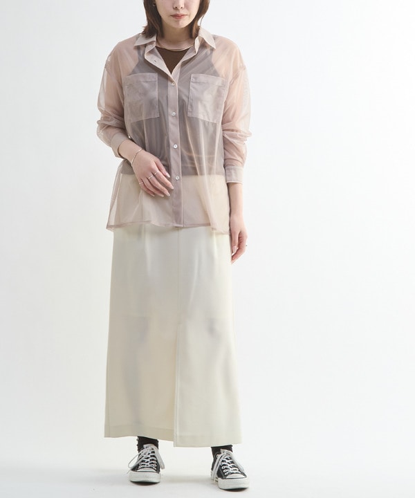 BACK SLIT ORGANDY SHEER SHIRT 詳細画像 4