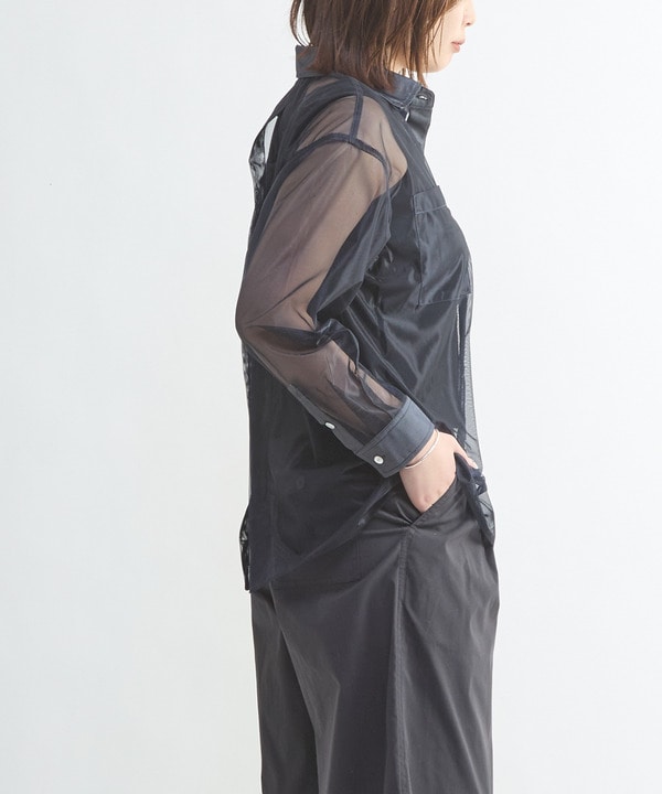 BACK SLIT ORGANDY SHEER SHIRT 詳細画像 7