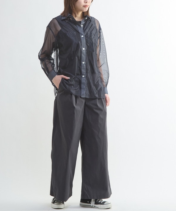 BACK SLIT ORGANDY SHEER SHIRT 詳細画像 8