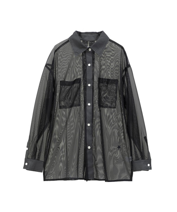 BACK SLIT ORGANDY SHEER SHIRT 詳細画像 9