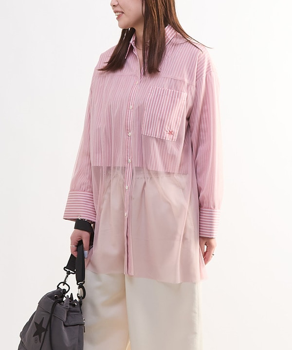 TULLE LAYERED SHIRT 詳細画像 ピンク 1