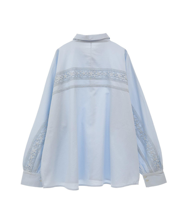 STAR★ LACE OVERSIZED SHIRTS 詳細画像 サックスブルー 1