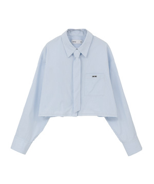 【HL】DETACHABLE TIE CROPPED SHIRT