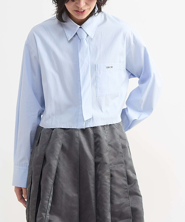 【HL】DETACHABLE TIE CROPPED SHIRT 詳細画像 2