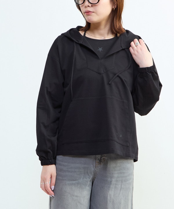 SHEER JACQUARD MEXICAN HOODIE 詳細画像 ブラック 1