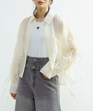【HL】SHEER RIBBON SHIRT