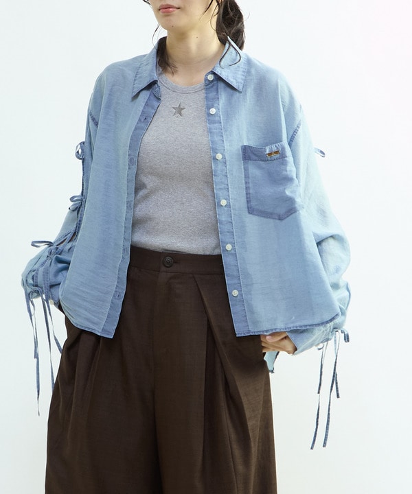 【HL】SHEER RIBBON SHIRT 詳細画像 1