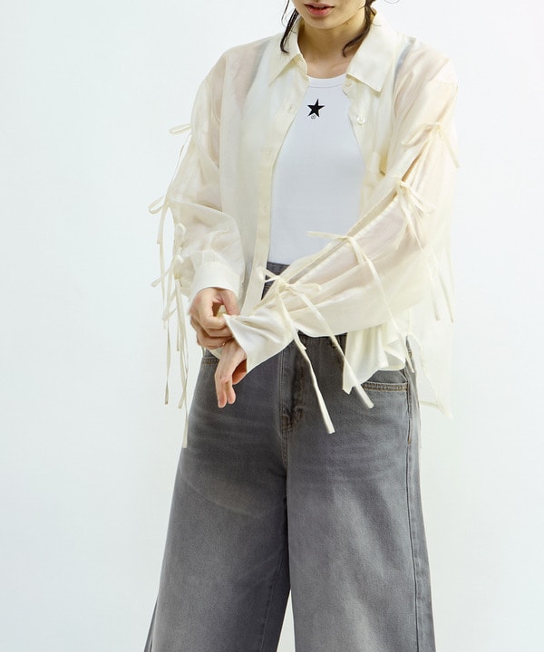 【HL】SHEER RIBBON SHIRT 詳細画像 7